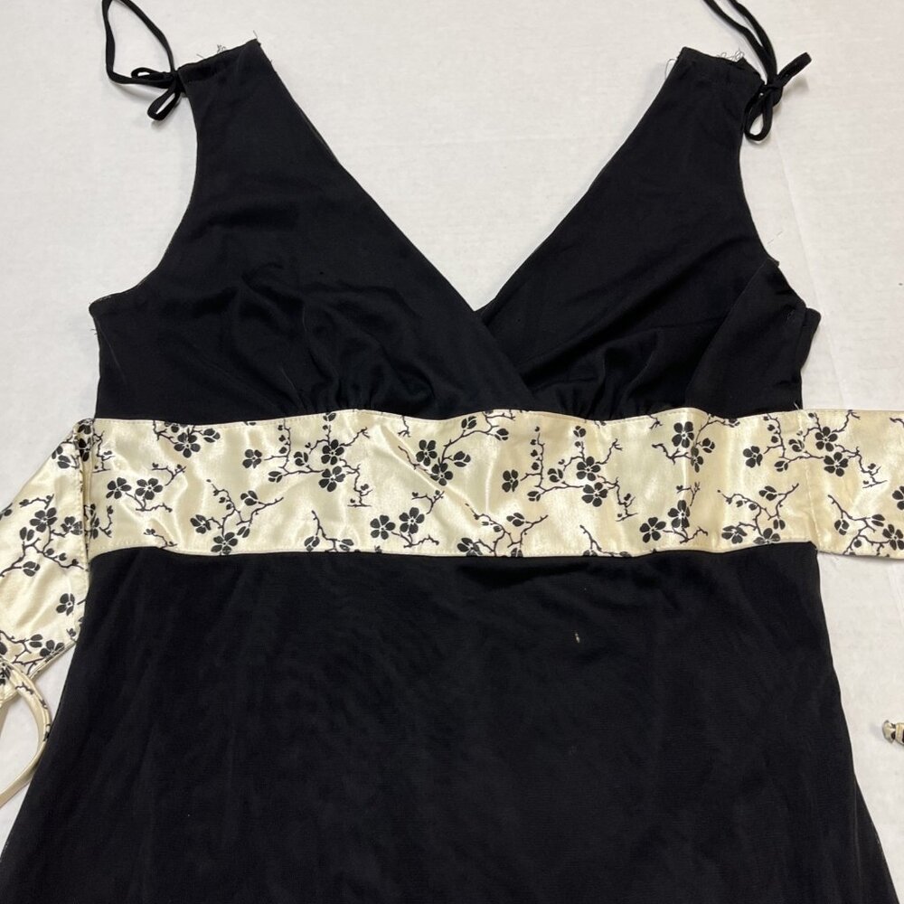 Vintage Y2K Ruby Rox Dress L Black Mesh Asymmetrical Midi Fairy Whimsigoth 90s - Picture 12 of 16